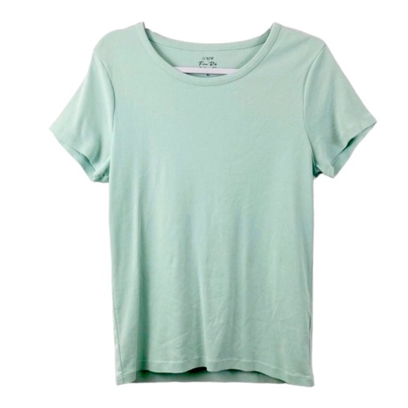 J. Crew Tops - J. CREW FINE RIB CREWNECK SEA GLASS GREEN | BLUE COTTON SCOOP NECK TEE